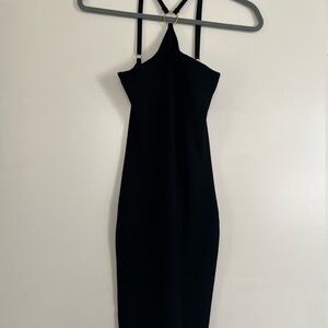 Elegant Black Halter Dress